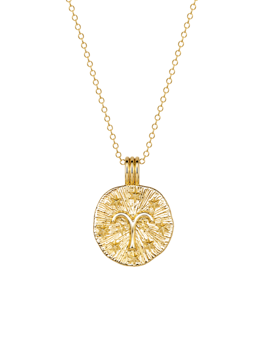 Sun in aries necklace - 22k gold vermeil photo
