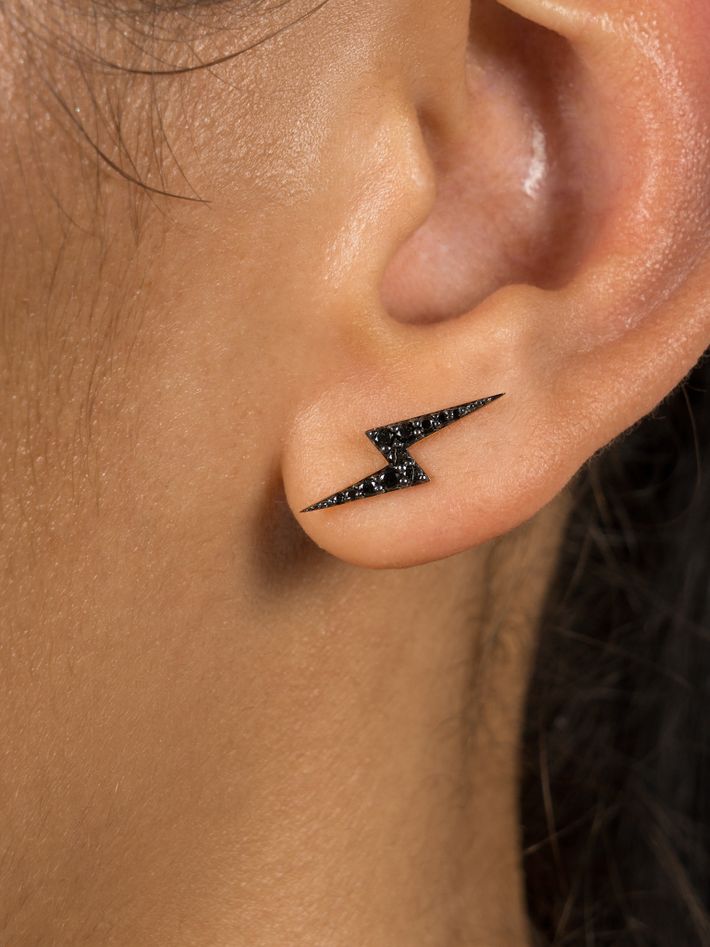 Zap black diamond stud