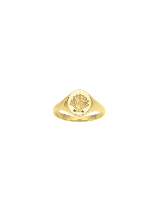 Secret society of shell lovers signet ring gold photo