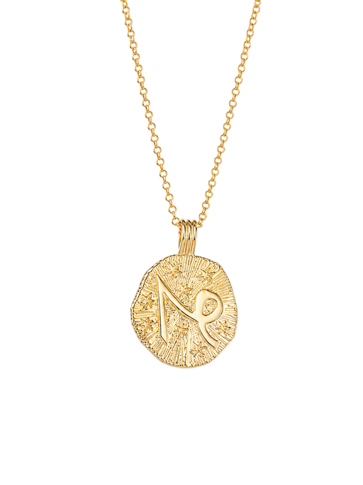 Sun in capricorn necklace - 22k gold vermeil photo