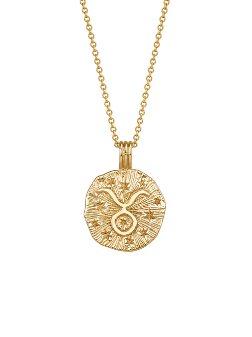 Sun in taurus necklace - 22k gold vermeil photo