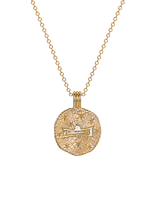 Sun in libra necklace - 22k gold vermeil photo