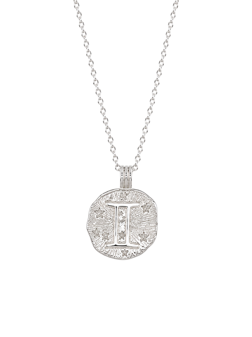 Sun in gemini necklace - sterling silver photo