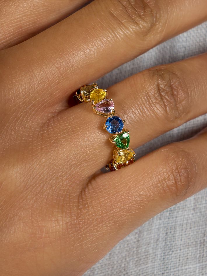 One of a kind rainbow ring