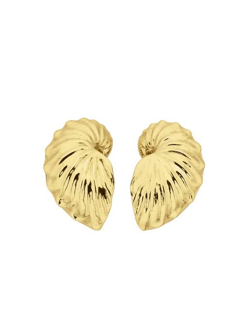Paper nautilus earrings gold photo