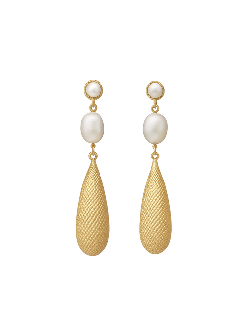 Ava pearl earrings gold photo