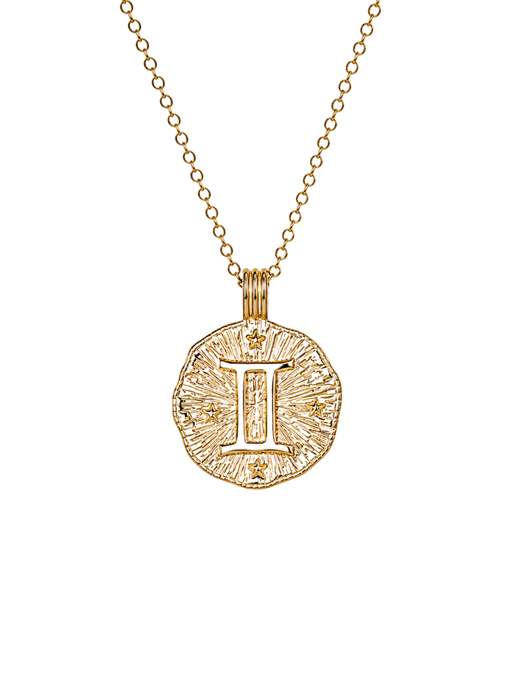 Sun in gemini necklace - 22k gold vermeil photo