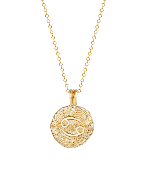 Sun in cancer necklace - 22k gold vermeil photo