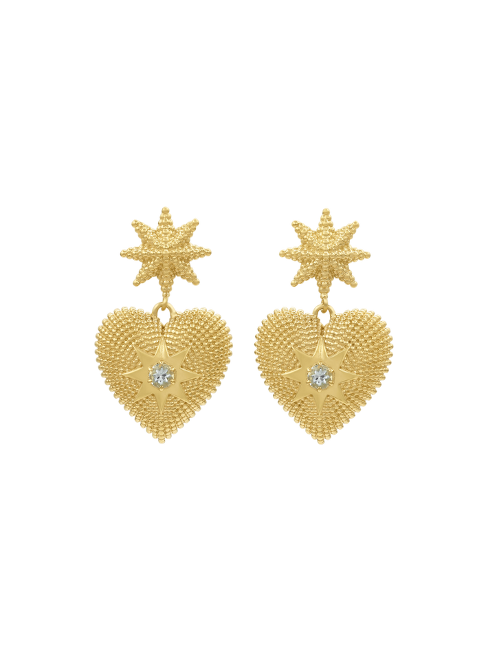 Brave heart aquamarine earrings