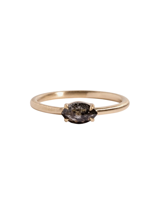 Salt + Pepper Marquise Diamond Ring .84ct photo