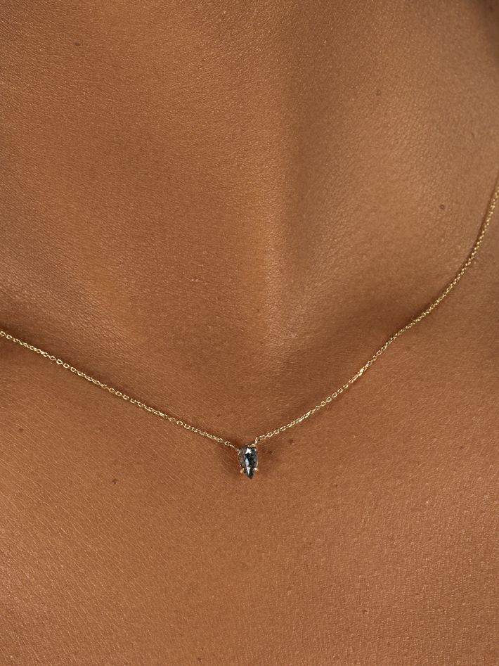 Grey pear diamond necklace