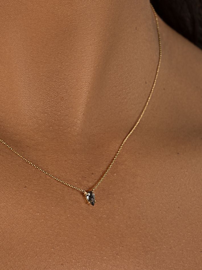 Grey pear diamond necklace