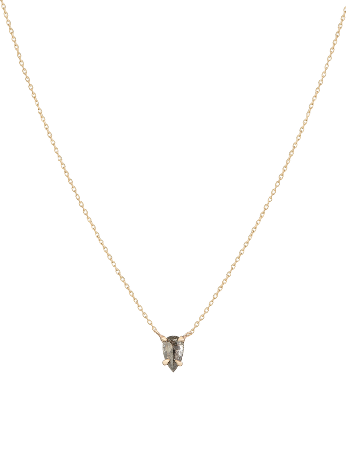 Grey pear diamond necklace