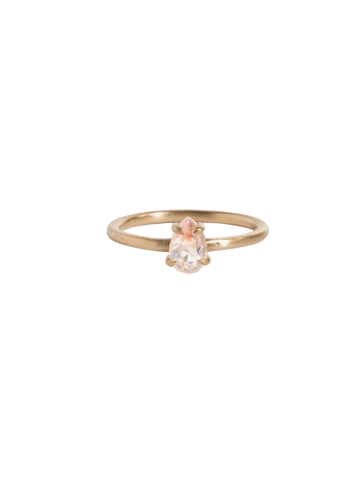 Peachy pear diamond ring