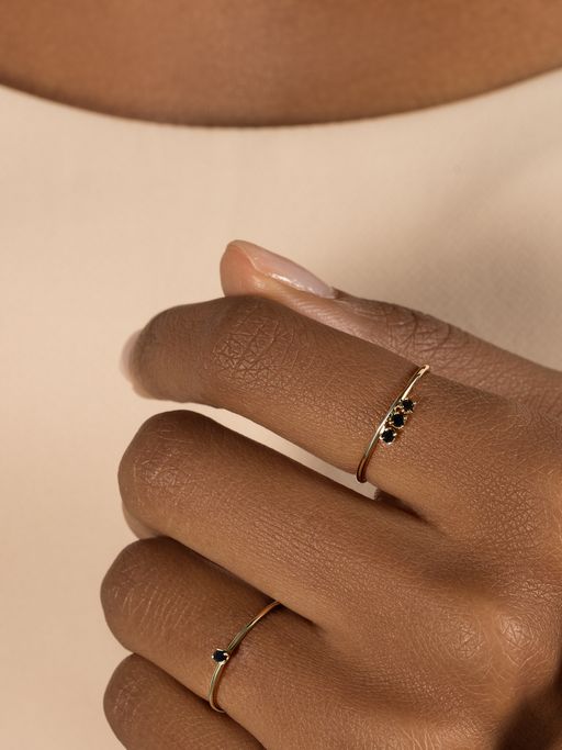 Floating black diamond ring photo