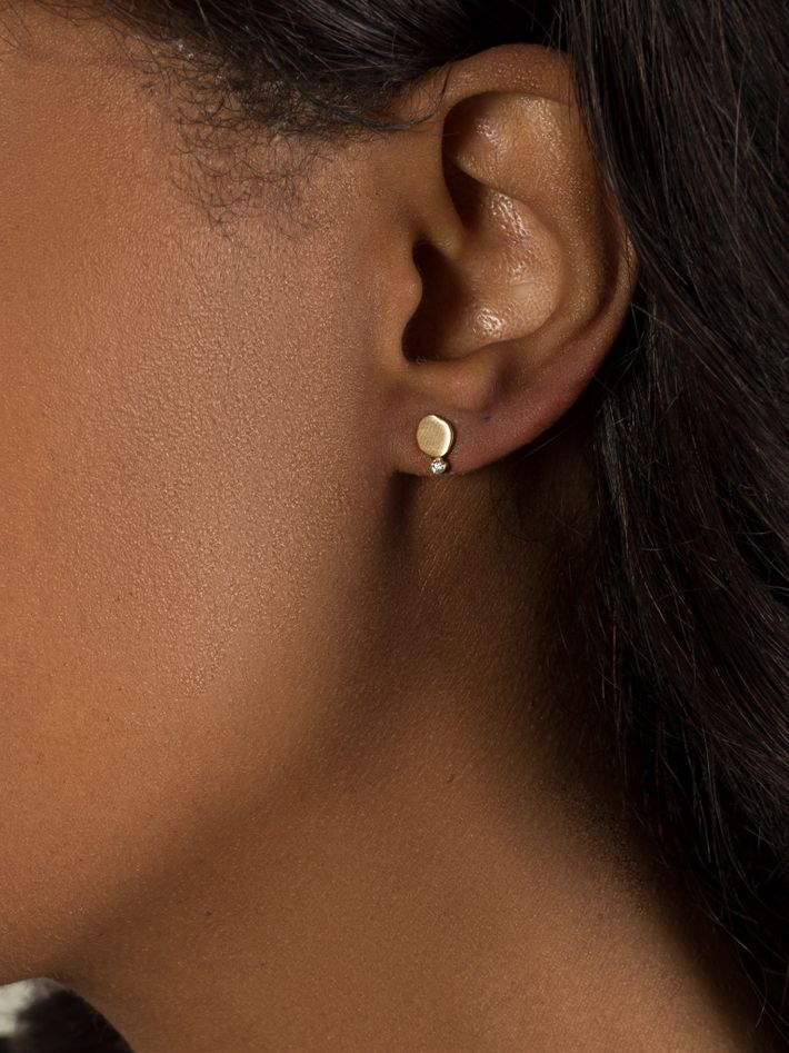 Hammered granule + diamond studs