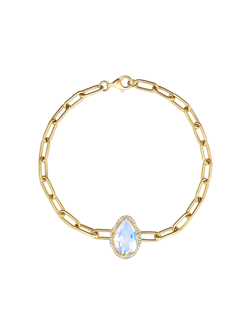 Glow bracelet blue moonstone with diamonds photo