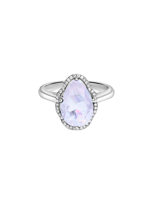 Glow ring lavender quartz with diamonds photo