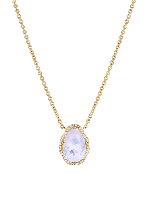 Glow necklace lavender quartz with diamonds photo
