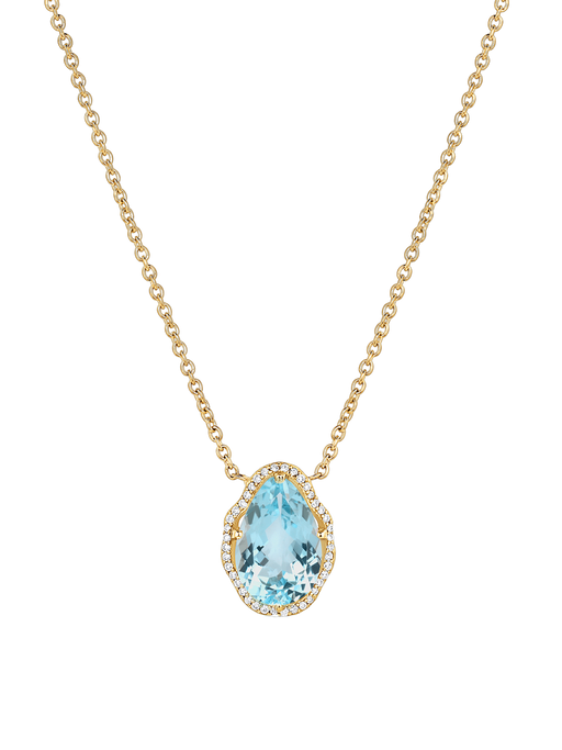 Glow necklace aquamarine with diamonds photo