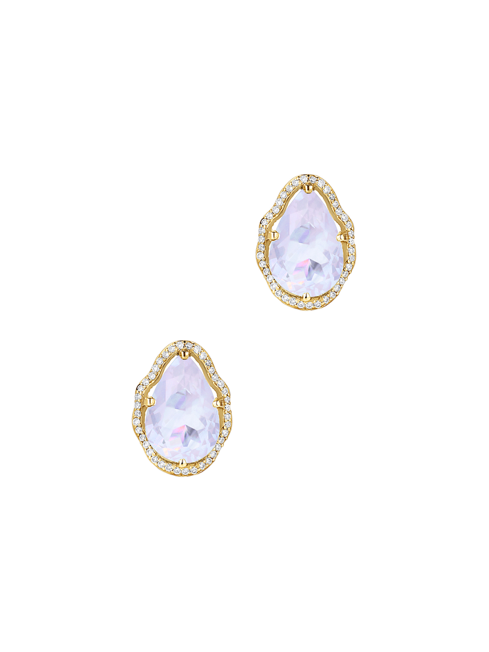 Glow earrings lavender quartz with diamonds