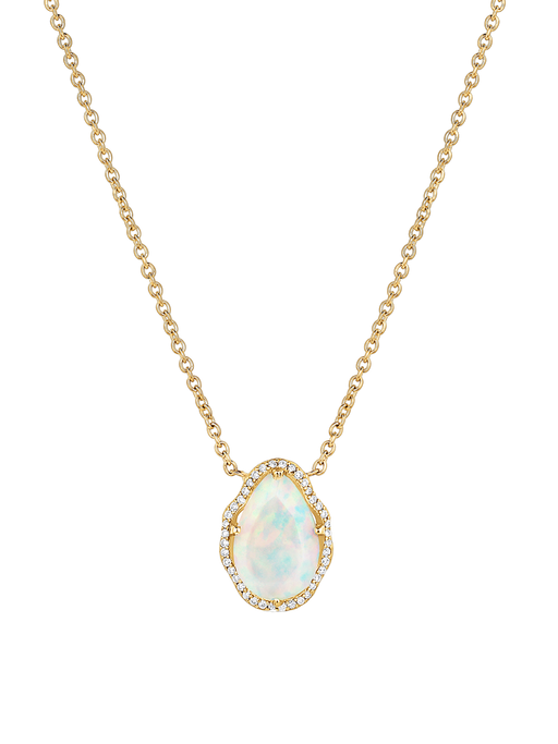 Glow necklace ethiopian opal with diamonds photo