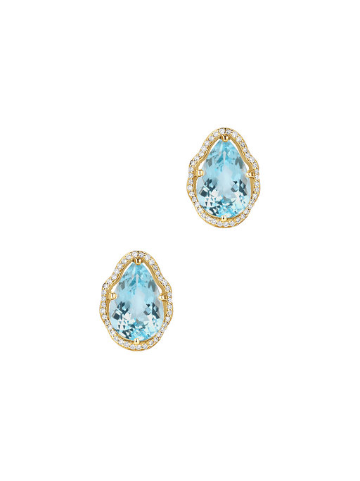 Glow earrings aquamarine with diamonds photo