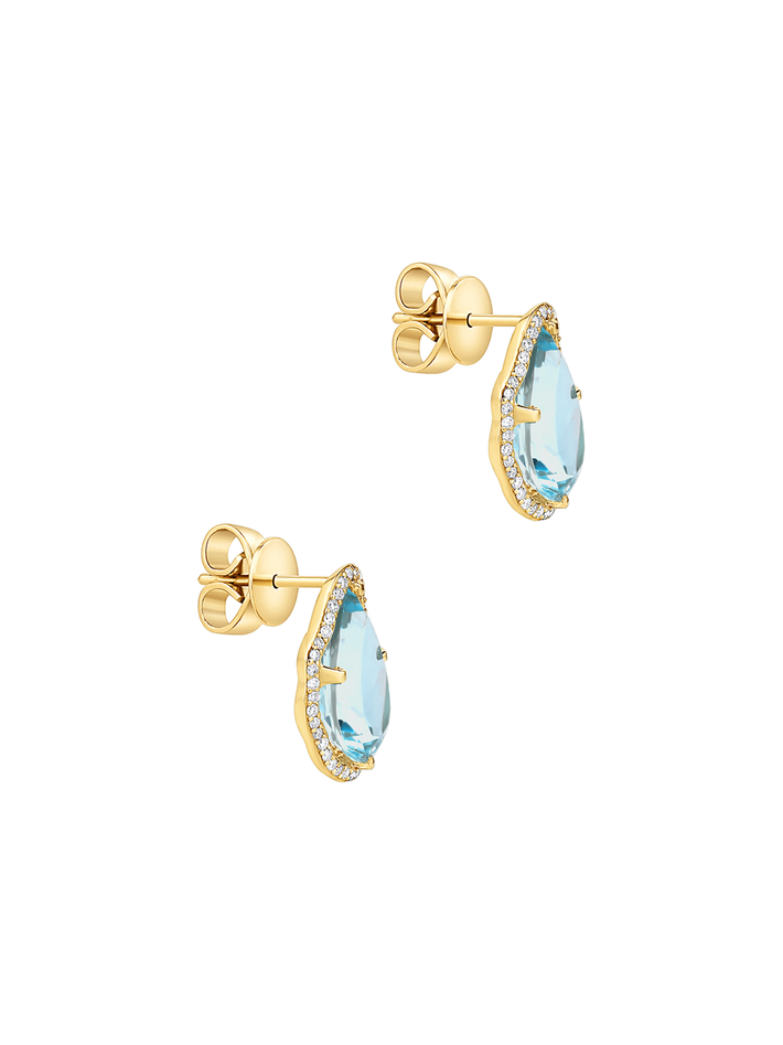 Glow earrings aquamarine with diamonds