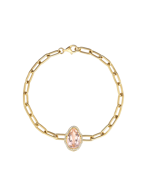 Glow bracelet peach morganite with diamonds photo