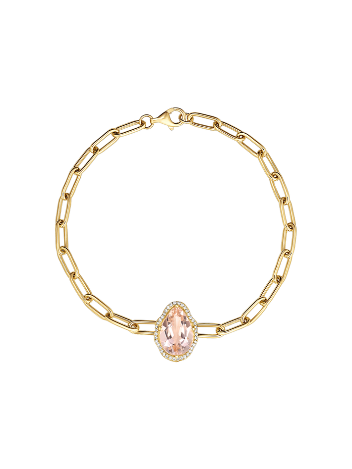 Glow bracelet peach morganite with diamonds