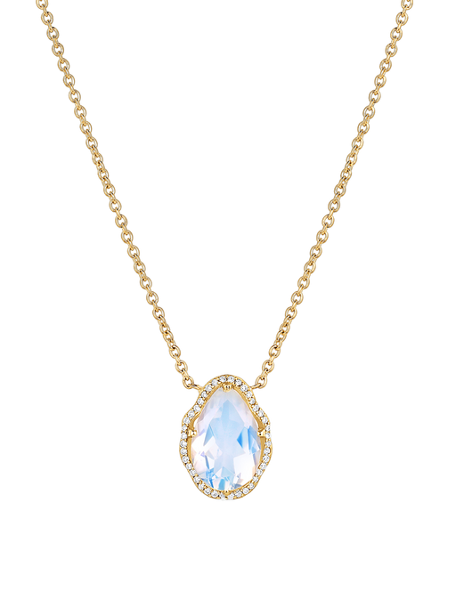 Glow necklace blue moonstone with diamonds photo