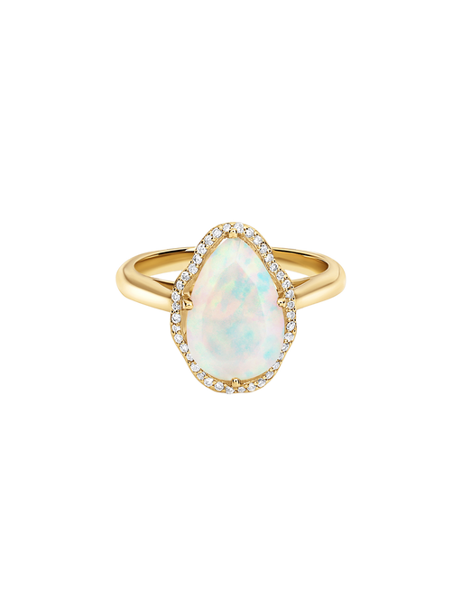 Glow ring ethiopian opal with diamonds photo
