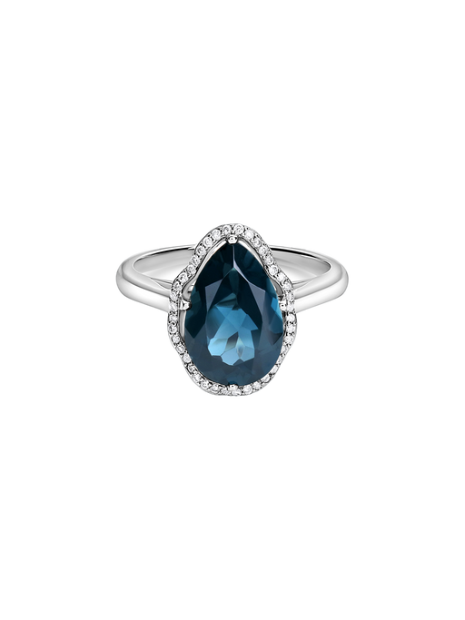 Glow ring london blue topaz with diamonds photo