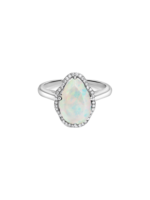 Glow ring ethiopian opal with diamonds photo