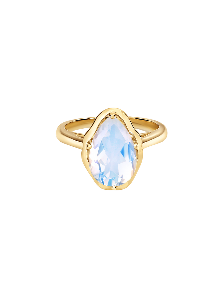 Glow ring blue moonstone