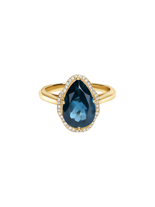 Glow ring london blue topaz with diamonds photo