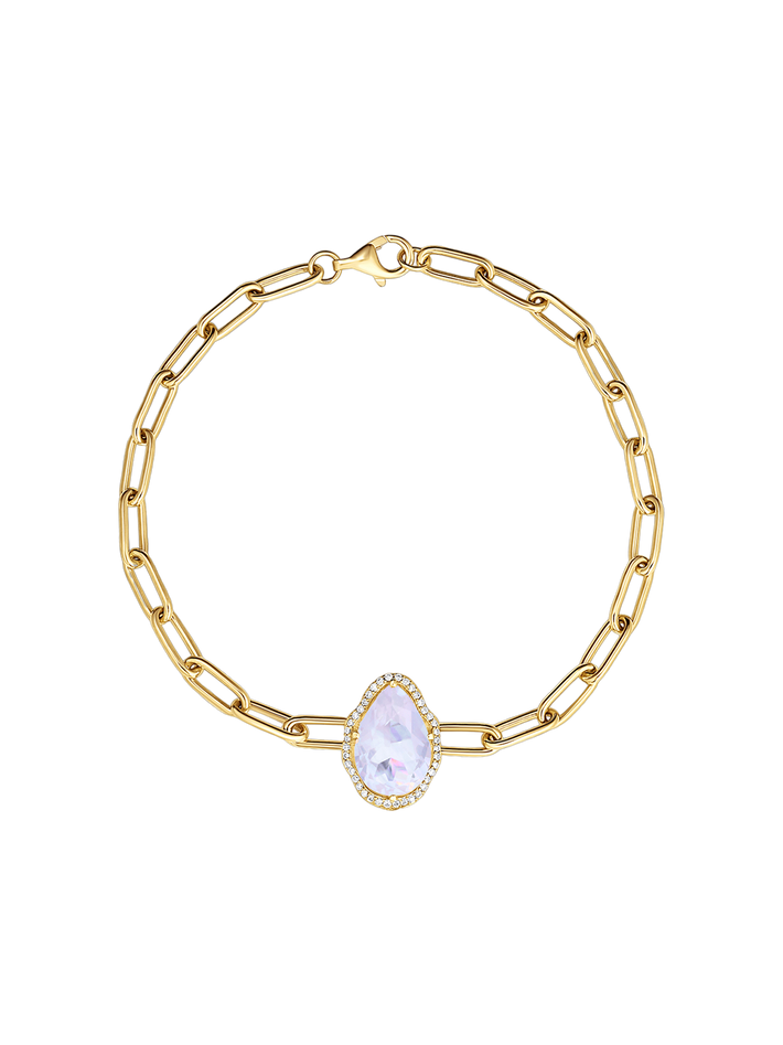 Glow bracelet lavender quartz with diamonds