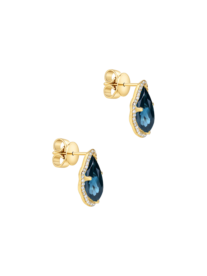 Glow earrings london blue topaz with diamonds