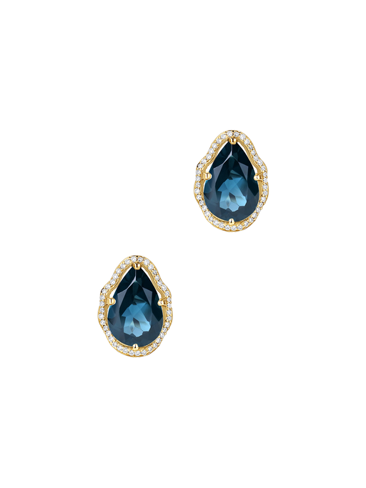 Glow earrings london blue topaz with diamonds photo