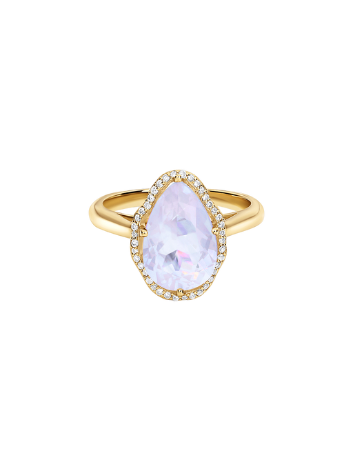 Glow ring lavender quartz with diamonds photo