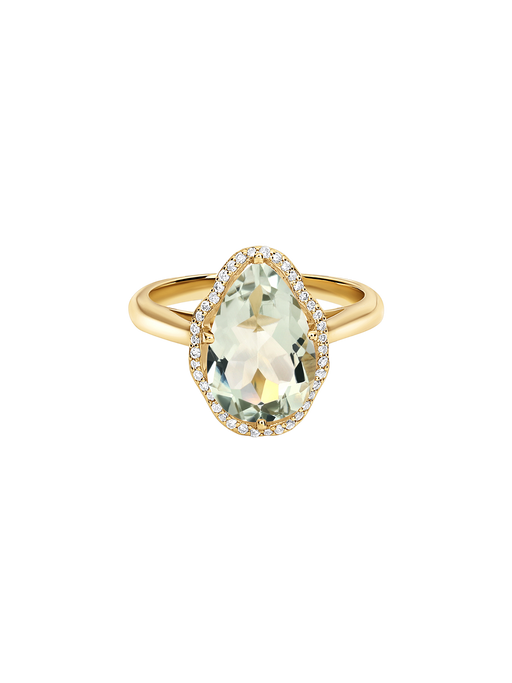 Glow ring prasiolite with diamonds photo