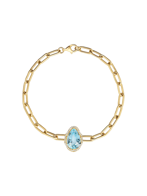 Glow bracelet aquamarine with diamonds photo