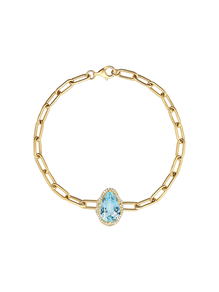 Glow bracelet aquamarine with diamonds