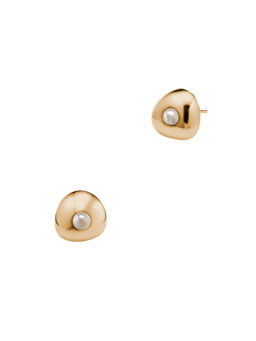Large donut pearl earrings photo