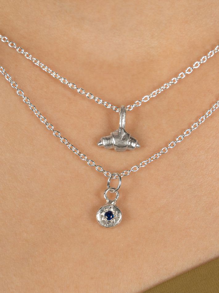 Sapphire star necklace sterling silver