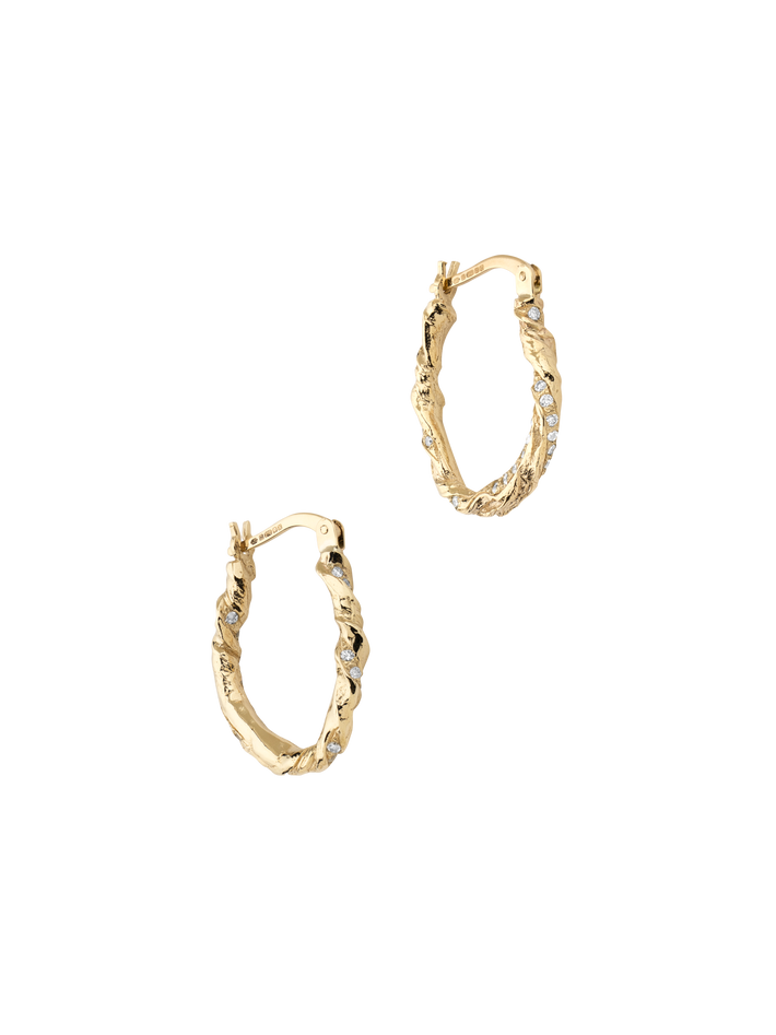 Fine molten diamond twist hoops