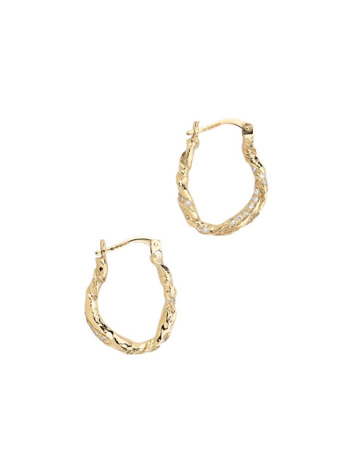 Fine molten diamond twist hoops