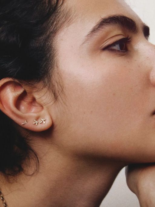 Handmade Diamond Flower Studs photo
