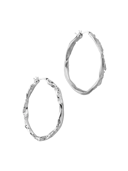 Large molten hinge clasp hoops photo