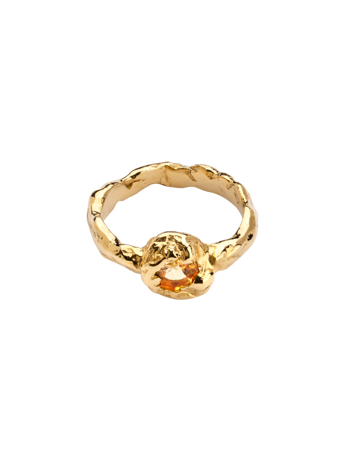 Molten mess round citrine ring